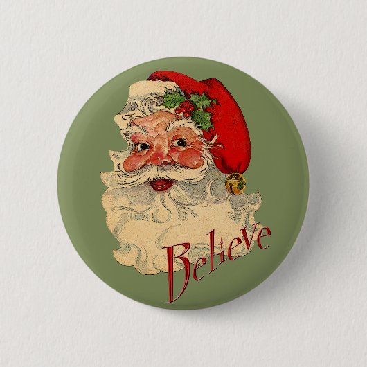 Badge Rond 5 Cm Croyez Père Noël (Devant)