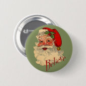 Badge Rond 5 Cm Croyez Père Noël (Devant & derrière)
