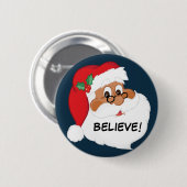 Badge Rond 5 Cm Croyez-vous en père noël noir ? (Devant & derrière)