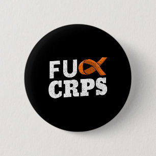 Badge Rond 5 Cm Crps Orange Ruban Causalgie Reflex Neurovasculaire