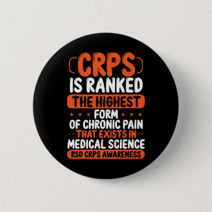 Badge Rond 5 Cm Crps Sensibilisation Douleur Chronique Orange Ribb