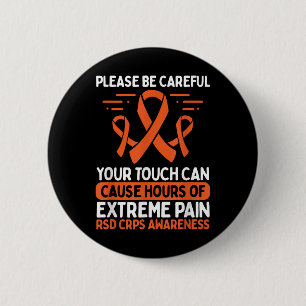 Badge Rond 5 Cm Crps Sensibilisation Lutte Maladie Rsd Guerrier Or