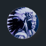 Badge Rond 5 Cm Cru en chef de Sioux Lakota de cygne blanc<br><div class="desc">Portrait vintage d'une plaque en verre authentique.</div>