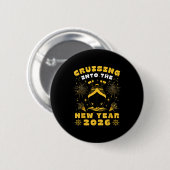 Badge Rond 5 Cm Cruise Cruising Into New Year 2026 Eve Party Match (Devant & derrière)