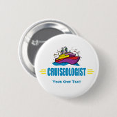 Badge Rond 5 Cm CRUISEOLOGISTE - Funny Cruise Ship Travel Agency (Devant & derrière)