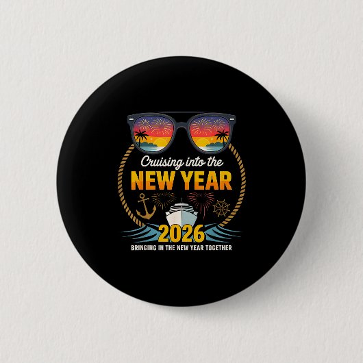 Badge Rond 5 Cm Cruising Into 2026 New Years Eve Matching Family C (Devant)
