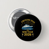Badge Rond 5 Cm Cruising Into 2026 New Years Eve Party Favors Fami (Devant & derrière)