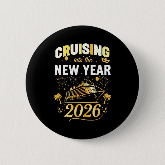Badge Rond 5 Cm Cruising Into 2026 New Years Eve Party Favors Fami (Devant)