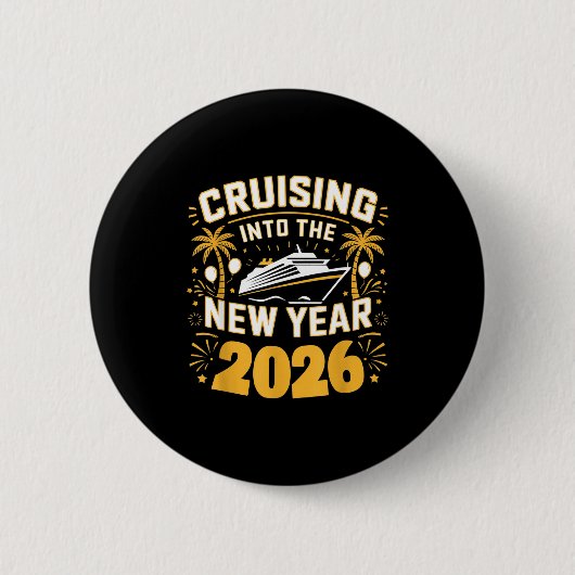 Badge Rond 5 Cm Cruising Into 2026 New Years Eve Party Favors Fami (Devant)