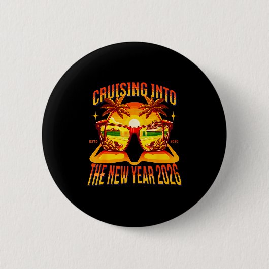 Badge Rond 5 Cm Cruising Into The New Year 2026 (Devant)