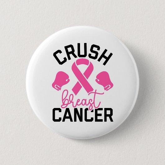 Badge Rond 5 Cm Crush Breast Cancer Awareness (Devant)