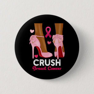 Badge Rond 5 Cm Crush Cancer Du Sein En Octobre Nous Portons Rose 