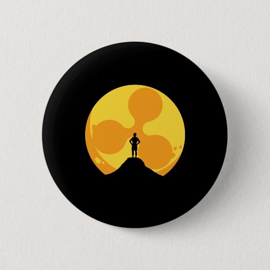 Badge Rond 5 Cm Crypto Sun Ripple XRP Cryptodevise argent cadeau (Devant)