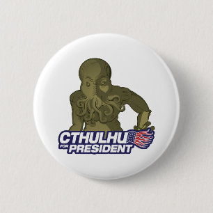 Badge Rond 5 Cm Cthulhu pour le Président Button