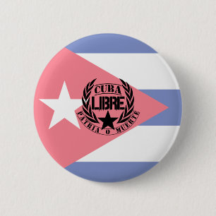 Badge Rond 5 Cm Cuba Libre Motto Laurels