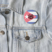 Badge Rond 5 Cm Cuba Libre Motto Laurels (En situation)