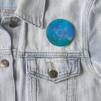 Badge Rond 5 Cm Cube de Métatron Géométrie sacrée