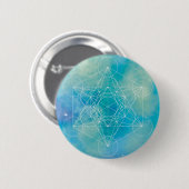 Badge Rond 5 Cm Cube de Métatron Géométrie Sacrée (Devant & derrière)
