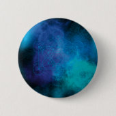 Badge Rond 5 Cm Cube de Métatron Géométrie sacrée (Devant)