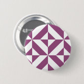 Badge Rond 5 Cm Cube Déco géométrique violet chaud (Devant & derrière)