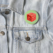 Badge Rond 5 Cm Cube d'origine frais de pastèque rouge sucrée (En situation)