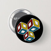 Badge Rond 5 Cm Cubes à trois dimensions urbains (Devant & derrière)