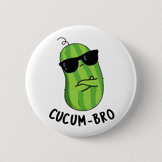 Badge Rond 5 Cm Cucum-bro Funny Veggie Cucumber Pun (Devant)