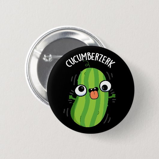 Badge Rond 5 Cm Cucumberzerk Funny Berzerk Cucumber Pun Dark BG (Devant & derrière)
