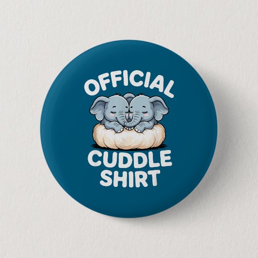 Badge Rond 5 Cm Cuddle Shirt Cute Baby Elephant Snuggle  (Devant)