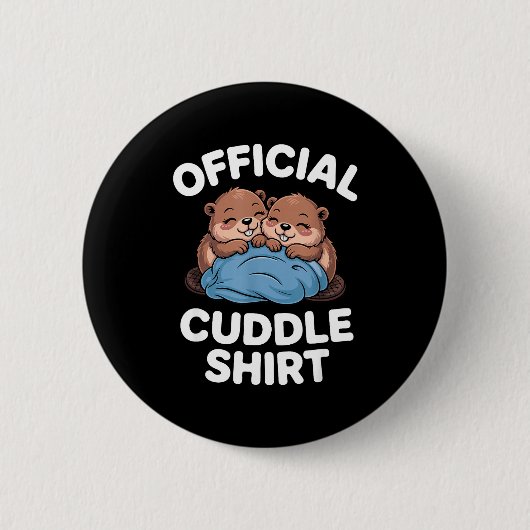 Badge Rond 5 Cm Cuddle Shirt Cute Beavers Snuggling  (Devant)
