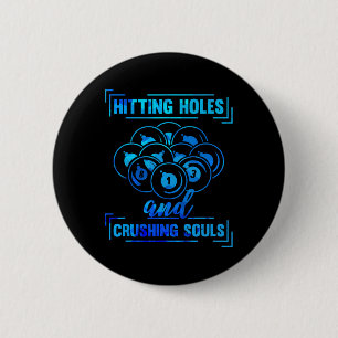 Badge Rond 5 Cm Cue Funny Billard Joueur de billard amusant