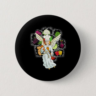 Badge Rond 5 Cm Cuisine paradisiaque de Noël Légumes Cuisine Chef