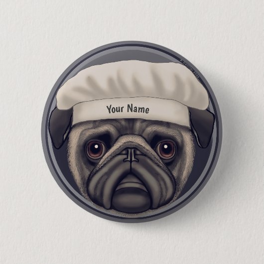 Badge Rond 5 Cm Cuisinier Carlin (Devant)