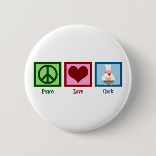 Badge Rond 5 Cm Cuisinier d'amour de paix