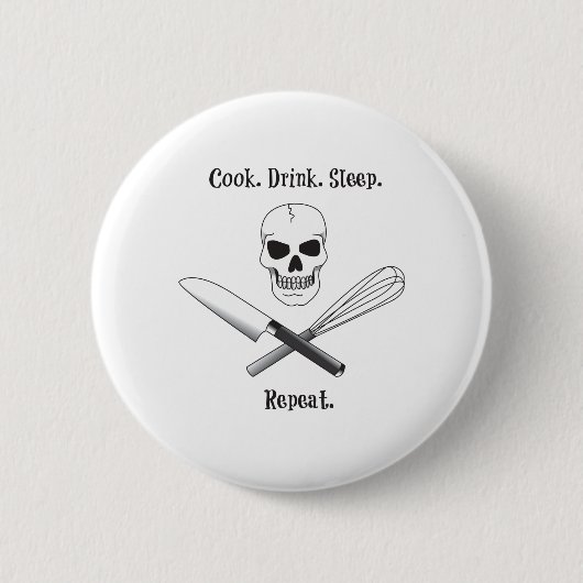 Badge Rond 5 Cm Cuisinier du crâne, dire : (Devant)