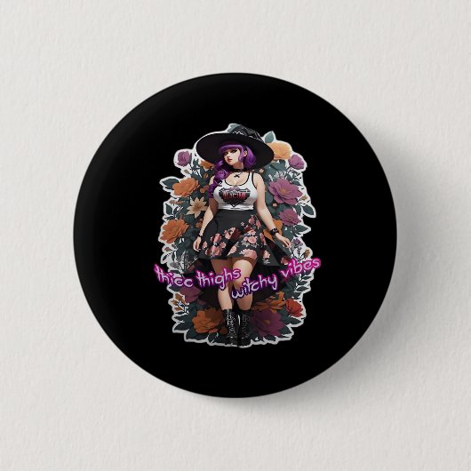 Badge Rond 5 Cm Cuisse Thicc Vibes de cuisine - Whimsigoth Witch-C (Devant)