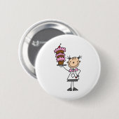 Badge Rond 5 Cm Cuisson d'un bouton de gâteau (Devant & derrière)