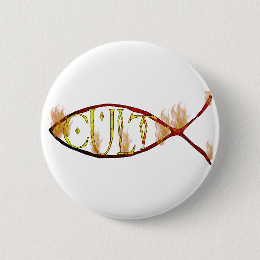Badge Rond 5 Cm Culte de poissons (Devant)