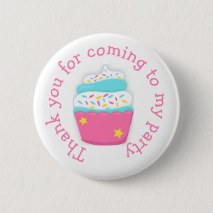Badge Rond 5 Cm Cupcake and Sprinkles 'merci d'être venu'