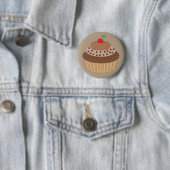 Badge Rond 5 Cm Cupcake au chocolat (En situation)