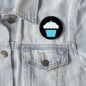 Badge Rond 5 Cm cupcake de cerise (En situation)