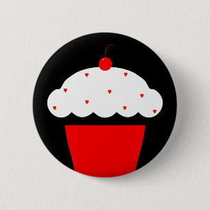 Badge Rond 5 Cm cupcake de cerise