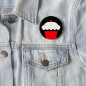 Badge Rond 5 Cm cupcake de cerise (En situation)