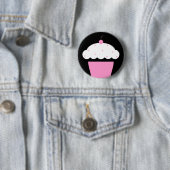 Badge Rond 5 Cm cupcake de cerise (En situation)