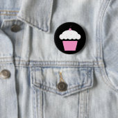 Badge Rond 5 Cm cupcake de cerise (En situation)