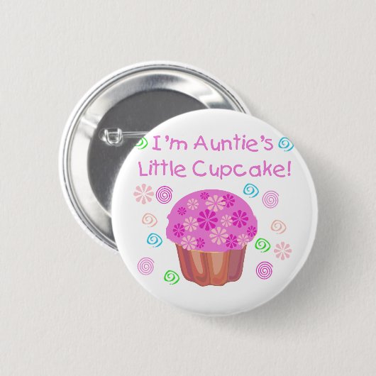 Badge Rond 5 Cm Cupcake de tante (Devant & derrière)