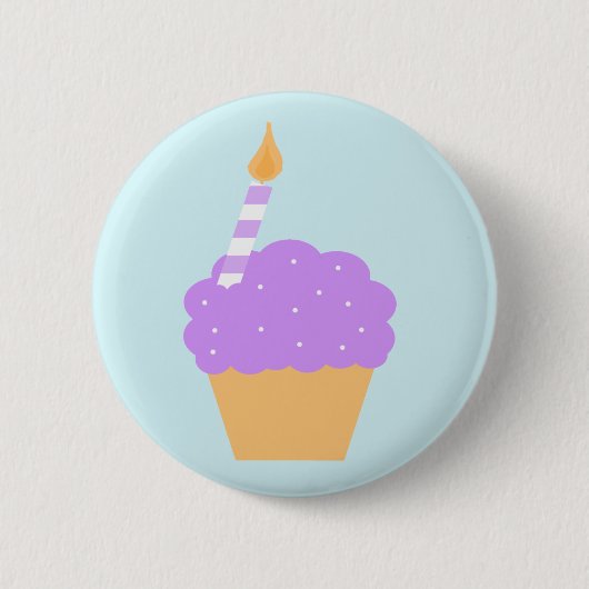 Badge Rond 5 Cm Cupcake mauve (Devant)