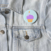 Badge Rond 5 Cm Cupcake mauve (En situation)
