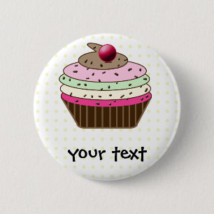 Badge Rond 5 Cm Cupcake sucré
