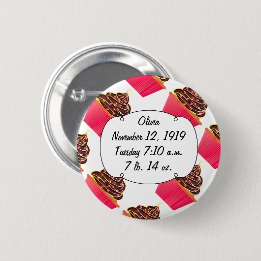 Badge Rond 5 Cm Cupcakes (Devant & derrière)
